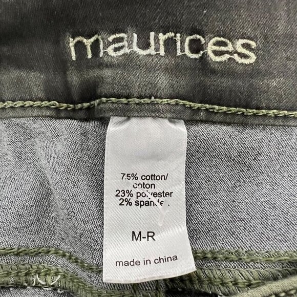 Maurices Womens Mid Rise Skinny Pants Green Size Medium Regular Stretch - Picture 8 of 8